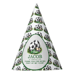 Chapeaux De Fètes Aquarelle marine verte pour enfants de soccer