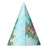 Chapeaux De Fètes Aquarelle mignonne de sirène Monogramme Turquoise  (Dos)