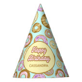 Chapeaux De Fètes Aquarelle mignonne Pastel Saupoudrer Vert Donut (Devant)