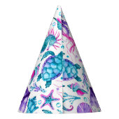 Chapeaux De Fètes Aquarelle Océan Créatures sous la mer Anniversaire (Dos)