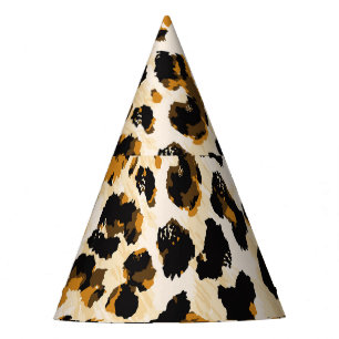 Chapeaux De Fètes Aquarelle peau léopard, dégradé cravate-teint.