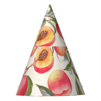 Chapeaux De Fètes Aquarelle pêche, motif floral transparent.