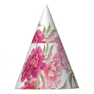Chapeaux De Fètes Aquarelle Peoné rose : Élégance florale
