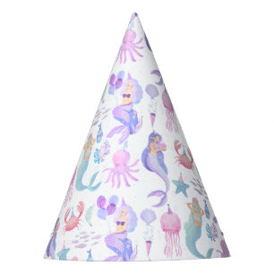 Chapeaux De Fètes Aquarelle Petite Sirène Magique fête d'anniversair