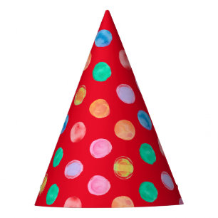 Chapeaux De Fètes Aquarelle Points Rouges
