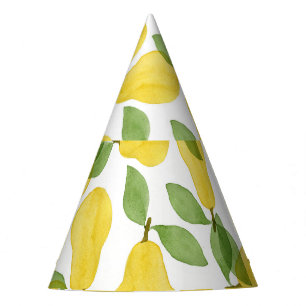 Chapeaux De Fètes Aquarelle Poires : Motif peint à la main