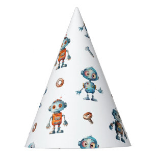 Chapeaux De Fètes Aquarelle Robot Anniversaire de enfant blanc