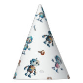 Chapeaux De Fètes Aquarelle Robot Anniversaire de enfant blanc (Droite)