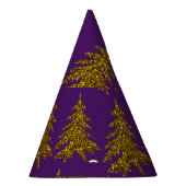 Chapeaux De Fètes Arbre de Noël parties scintillant or sur arrière - (Droite)