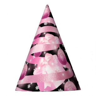 Chapeaux De Fètes Arbre de Noël rose pâle blanc Snowflake