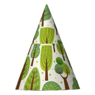 Chapeaux De Fètes Arbres d'été : Motif vert sans joint