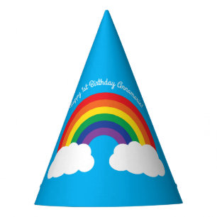 Chapeaux De Fètes Arc-en-ciel et fête d'anniversaire mignonne de