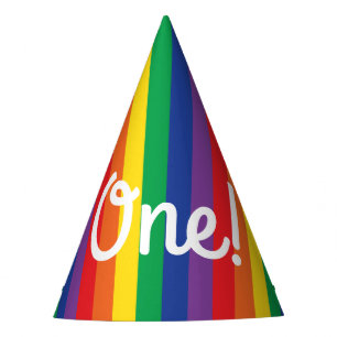 Chapeaux De Fètes Arc-en-ciel et fête d'anniversaire mignonne de