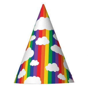 Chapeaux De Fètes Arc-en-ciel et nuages mignons 1er anniversaire