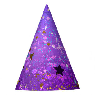 Chapeaux De Fètes Arrière - plan de feuille violet avec étoiles