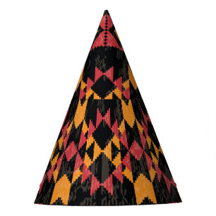 Chapeaux De Fètes Arrière - plan noir, Motif moderne géométrique.