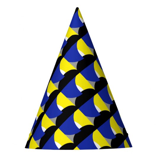 Chapeaux De Fètes Art Abstrait bleu jaune (Devant)