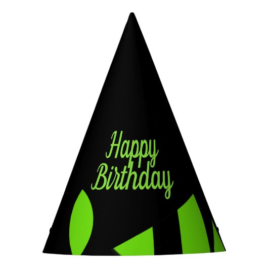 Chapeaux De Fètes Art contemporain Vert / Noir Anniversaire (Devant)