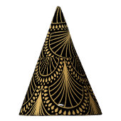 Chapeaux De Fètes Art Déco, or noir, motif sans soudure. (Droite)