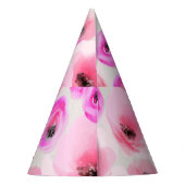 Chapeaux De Fètes Art numérique d'aquarelle rose Fleurs (Dos)