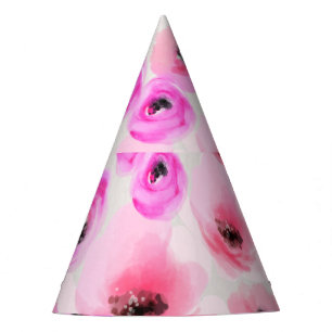 Chapeaux De Fètes Art numérique d'aquarelle rose Fleurs