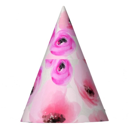 Chapeaux De Fètes Art numérique d'aquarelle rose Fleurs (Devant)