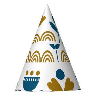 Chapeaux De Fètes Art populaire scandinave, motif coloré.