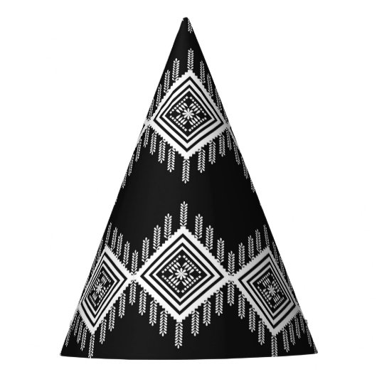 Chapeaux De Fètes Art tribal noir et blanc (Devant)