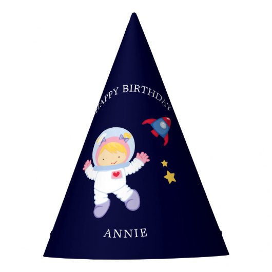 Chapeaux De Fètes Astronaut fille Anniversaire de enfant (Devant)