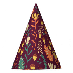 Chapeaux De Fètes Automne Motif Vintage rouge-orange