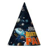 Chapeaux De Fètes Aventure spatiale d'anniversaire de fusée (Gauche)