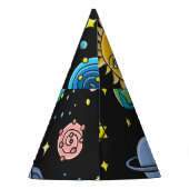 Chapeaux De Fètes Aventure spatiale : planètes, motif de fusées. (Dos)
