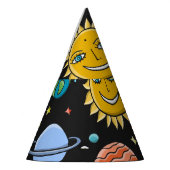 Chapeaux De Fètes Aventure spatiale : planètes, motif de fusées. (Gauche)