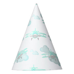 Chapeaux De Fètes Avion Bleu Enfants Vol Aéronautique Anniversaire