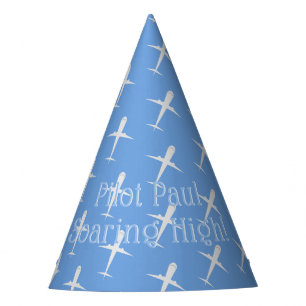 Chapeaux De Fètes Avion pilote de fête d'anniversaire bleu personnal