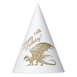 Chapeaux De Fètes Awesome Golden Mosaic Dragon Golden Anniversaire