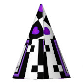 Chapeaux De Fètes B&W Purple Hearts Beating (Dos)