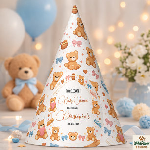 Chapeaux De Fètes Baby-Shower Ourson pour Garçon   Joli Ours Bleu