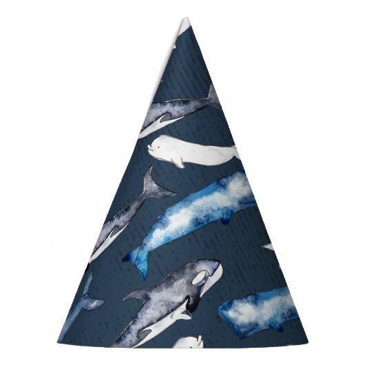 Chapeaux De Fètes Baleines aquarelles (Gauche)