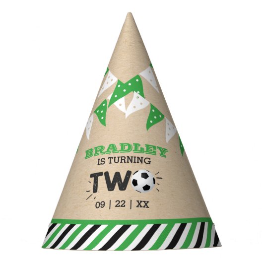 Chapeaux De Fètes Balle de soccer étoile 2e anniversaire (Devant)