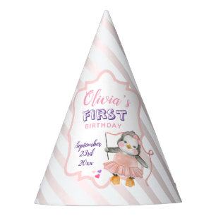 Chapeaux De Fètes Ballerine Bébé Manchot Rose 1er Anniversaire