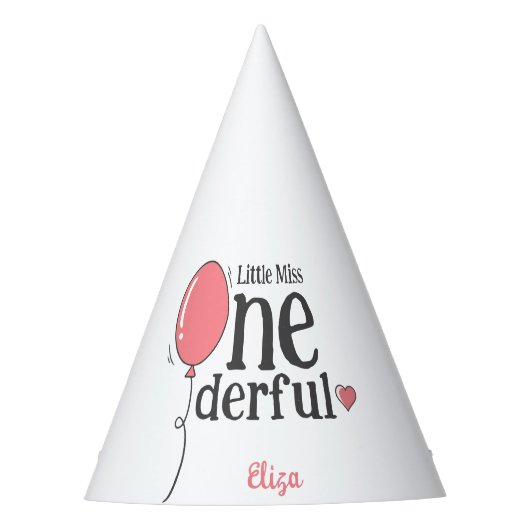 Chapeaux De Fètes Ballon rose mignonne Little Miss Onederday (Devant)