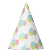 Chapeaux De Fètes Ballons bleu clair rose jaune (Gauche)