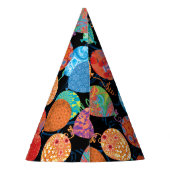 Chapeaux De Fètes Ballons d'anniversaire modernes sur noir (Dos)