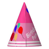 Chapeaux De Fètes Ballons d'anniversaire rose vert blanc NOM (Dos)