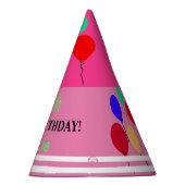 Chapeaux De Fètes Ballons d'anniversaire rose vert blanc NOM (Droite)