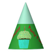 Chapeaux De Fètes Ballons de cupcake vert Casquettes d'anniversaire (Devant)