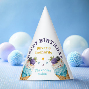 Chapeaux De Fètes Ballotin de fête d'anniversaire de Twins Boys