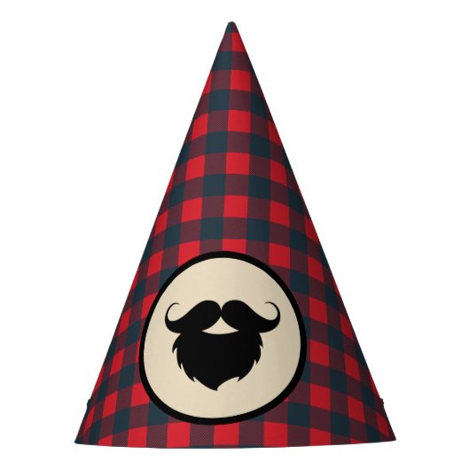 Chapeaux De Fètes Bande de bison rouge Plaid Lumberjack Anniversaire (Devant)
