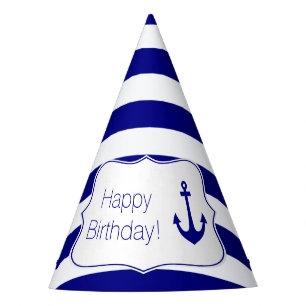 Chapeaux De Fètes Bandes de la Marine et Ancre nautique fête d'anniv